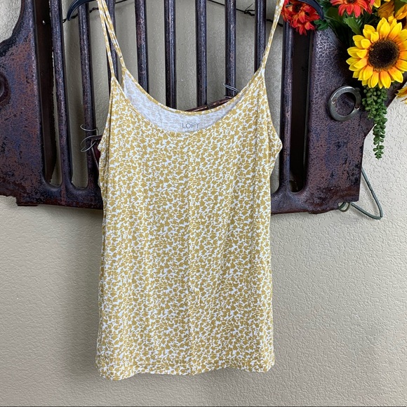 LOFT Tops - Loft Yellow Lg Floral Tank